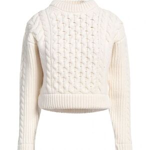 NWOT Patou Wool Cashmere Ivory Cable Knit Sweater XS